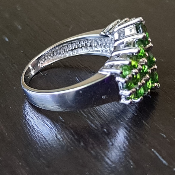 Sterling Silver & Chrome Diopside Ring • size 6.75 - Picture 7 of 9